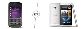 Blackberry Q10 vs HTC One