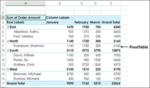 difference between pivot table and chart